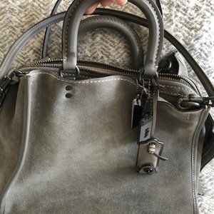 Grey Suede Coach Bag